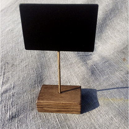Ценник меловой грифельный на деревянной подставке с ножкой, двусторонний